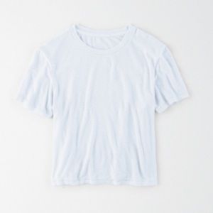 American Eagle Light Blue Cropped Baby Tee